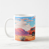 Mug Voiture en pixel art dans le désert (Gauche)