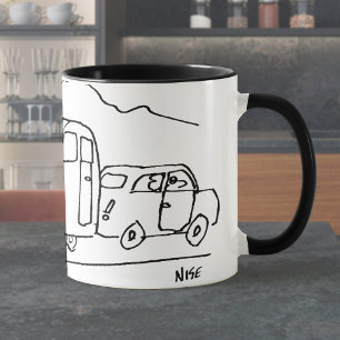 Mug Voiture remorque une caravane et aussi une serre