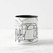 Mug Voiture remorque une caravane et aussi une serre (Centre)