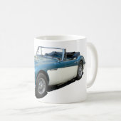 Mug Voiture sport Austin Healey 3000 bleu et blanc (Devant droit)