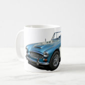 Mug Voiture sport Austin Healey 3000 bleu et blanc (Devant gauche)