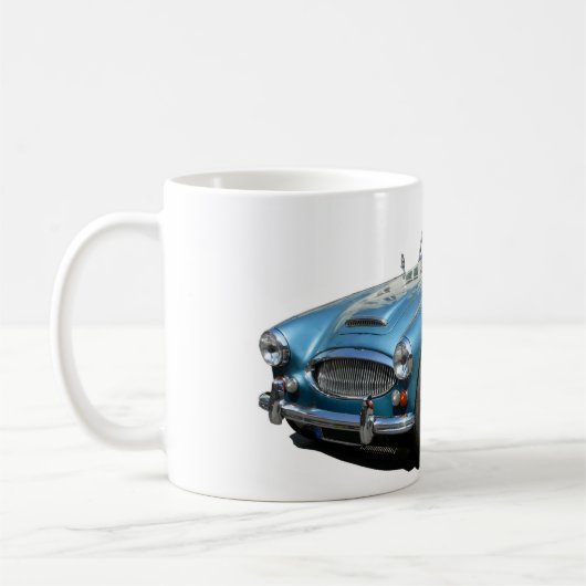 Mug Voiture sport Austin Healey 3000 bleu et blanc (Gauche)