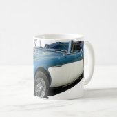 Mug Voiture sportive Austin Healey 3000 Bleu et blanc (Devant droit)