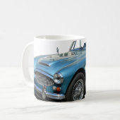Mug Voiture sportive Austin Healey 3000 Bleu et blanc (Devant gauche)