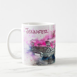 Mug Voiture Vintage Abstrait Graphic