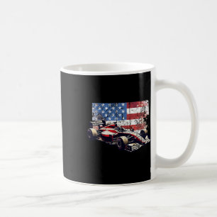 Mug Voiture vintage Auto Racing Drapeau américain 4 ju