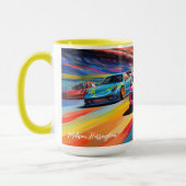 Mug Voitures de course de nom personnalisé (Gauche)
