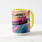 Mug Voitures de course de nom personnalisé (Devant droit)