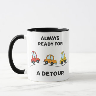 Mug Voitures de dessin animé amusantes "Toujours prête