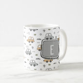 Mug Voitures de dessin animé mignonnes Monogramme pers (Devant droit)