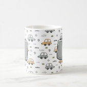 Mug Voitures de dessin animé mignonnes Monogramme pers (Centre)