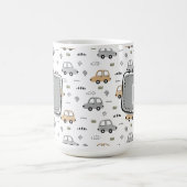 Mug Voitures de dessin animé mignonnes Monogramme pers (Centre)