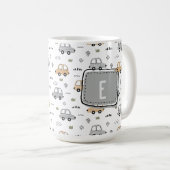 Mug Voitures de dessin animé mignonnes Monogramme pers (Devant droit)