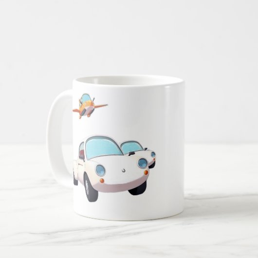 Mug - voitures et avion (Devant gauche)