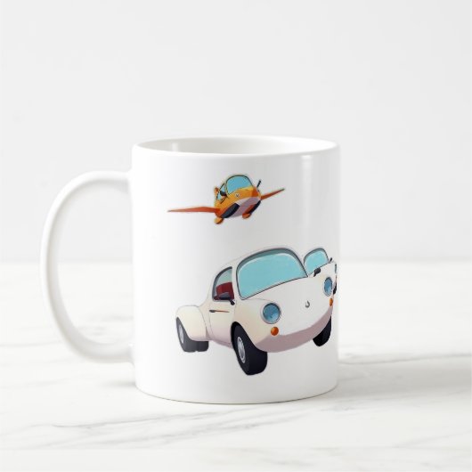 Mug - voitures et avion (Gauche)