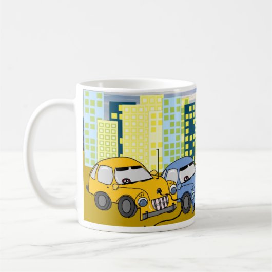 Mug Voitures Hybrides Branchées Dessin Animé (Gauche)