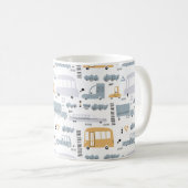 Mug Voitures mignonnes dans le Motif de la circulation (Devant droit)
