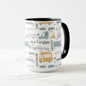Mug Voitures mignonnes dans le Motif de la circulation (Devant droit)