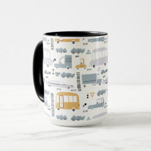 Mug Voitures mignonnes dans le Motif de la circulation