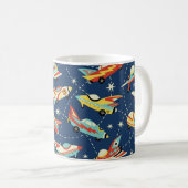 Mug Voitures spatiales vintage sans faille motif vinta (Devant droit)