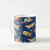 Mug Voitures spatiales vintage sans faille motif vinta (Devant gauche)