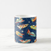 Mug Voitures spatiales vintage sans faille motif vinta (Centre)