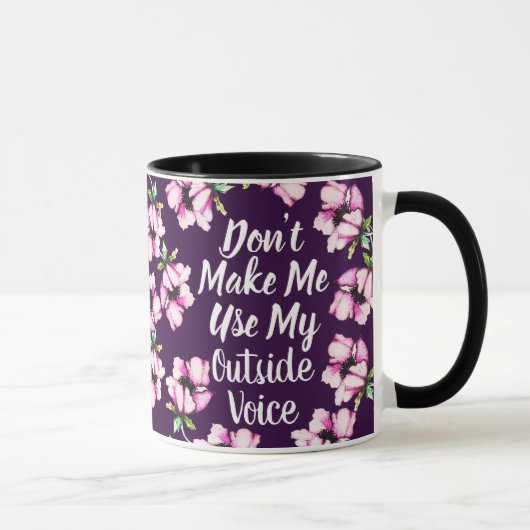 Mug Voix externe | Aquarelle Fleurs violettes (Droite)