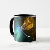 Mug Vol de libellule verte lumineuse (Devant gauche)