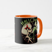 Mug Vol de sorcière de Halloween (cru) (Devant droit)