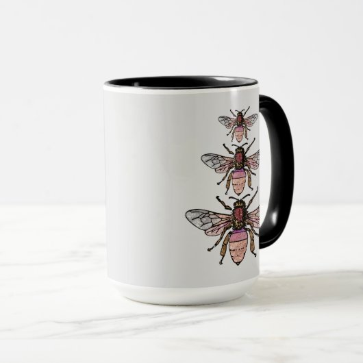 Mug Vol des abeilles parties scintillant (Devant droit)