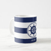 Mug Volant bleu marine Personnalisé (Devant gauche)