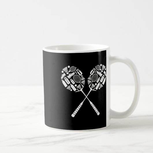 Mug Volant de badminton Racket Équipement Icon Silhoue (Droite)