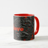Mug Volcan de lave molle noir et rouge (Devant droit)