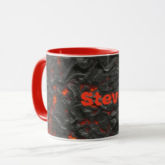 Mug Volcan de lave molle noir et rouge (Devant gauche)