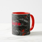 Mug Volcan de lave molle noir et rouge (Devant droit)