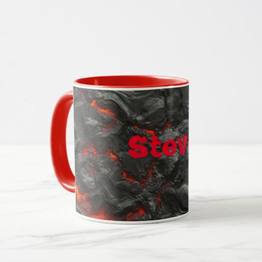 Mug Volcan de lave molle noir et rouge (Devant gauche)