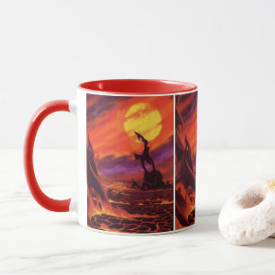 Mug Volcano Planète de science-fiction vintage avec La