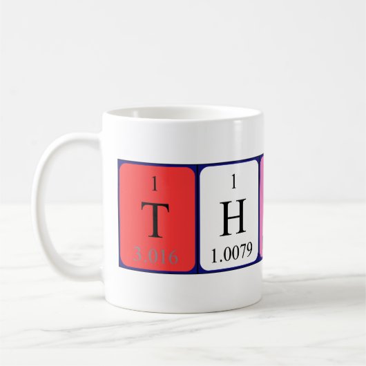 Mug Volet de nom de table périodique Thiago (Gauche)