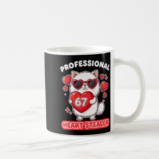 Mug Voleur de cœur professionnel 67 Mème 6 7 Chat Ragd (Droite)