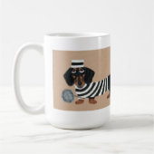 Mug Voleur de friandises teckel noir et marron oiseau (Gauche)