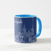 Mug Volkovysk Biélorussie Architecture Cathedral Dessi (Devant droit)