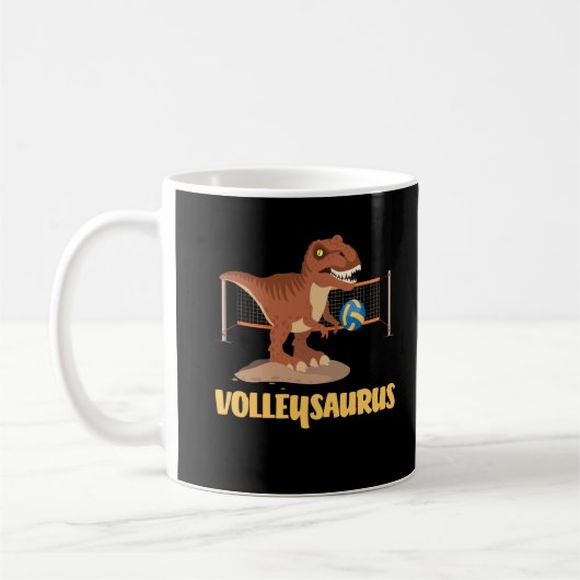 Mug Volley-ball jouant Trex Funny Dino Sport (Gauche)