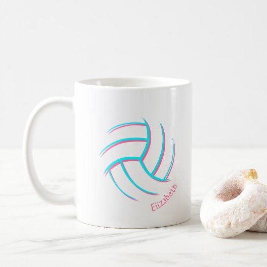 Mug volley-ball minimaliste simple (Avec donut)