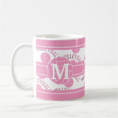 Mug Volley-ball rose - Monogramme (Gauche)