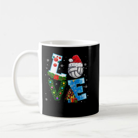 Mug Volleyball amusant Noël Volleyball Joueurs Aimer (Gauche)