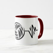 Mug Volleyball drôle de pinceau - rythme noir (Devant droit)