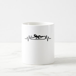 Mug Volleyball Heartbeat Funny Volleyball Sport Cadeau