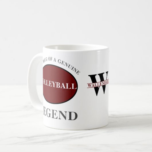 Mug Volleyball Legend Monogramme Ajouter Votre Nom Ann (Devant gauche)
