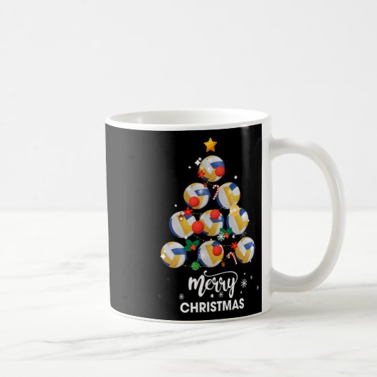 Mug Volleyball Noël Arbre Noël Cadeau De Noël Pour Vol (Droite)