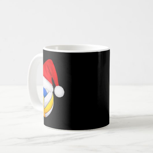 Mug Volleyball Noël Noël Chapeau drôle Père Noël Xmas (Devant gauche)